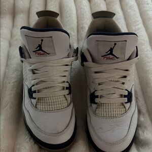 Jordan White and Navy Men's Sneakers